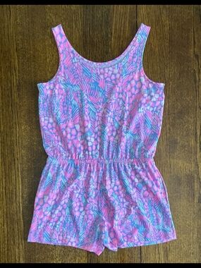 Lilly Pulitzer Cady Romper Pink Sorbet High Altitude Blue Bow XL
